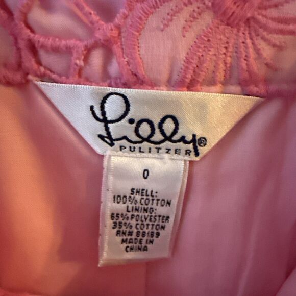 Lilly Pulitzer Skirt Womens 0 Pink Floral A-Line Lined Summer Vacation Feminine - Picture 6 of 9